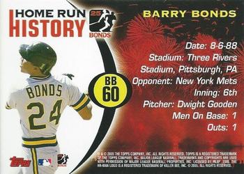 2005 Topps - Barry Bonds Home Run History #BB 60 Barry Bonds Back