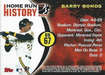 2005 Topps - Barry Bonds Home Run History #BB 67 Barry Bonds Back