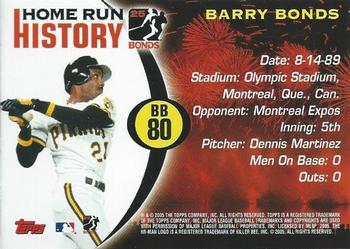 2005 Topps - Barry Bonds Home Run History #BB 80 Barry Bonds Back