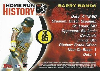 2005 Topps - Barry Bonds Home Run History #BB 85 Barry Bonds Back