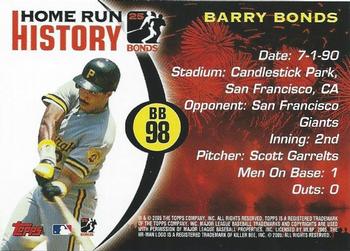 2005 Topps - Barry Bonds Home Run History #BB 98 Barry Bonds Back