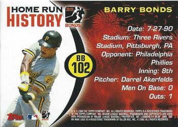 2005 Topps - Barry Bonds Home Run History #BB 102 Barry Bonds Back