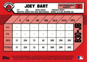 2019 Bowman - 30th Anniversary Bowman #B30-JB Joey Bart Back