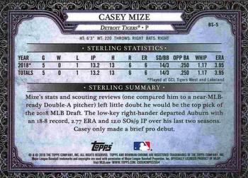 2019 Bowman - Bowman Sterling Continuity #BS-5 Casey Mize Back