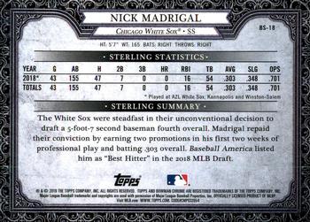 2019 Bowman - Bowman Sterling Continuity #BS-18 Nick Madrigal Back