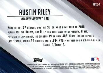 2019 Bowman - Ready for the Show #RFTS-7 Austin Riley Back