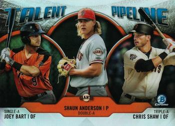 2019 Bowman - Talent Pipeline #TP-SFG Joey Bart / Shaun Anderson / Chris Shaw Front