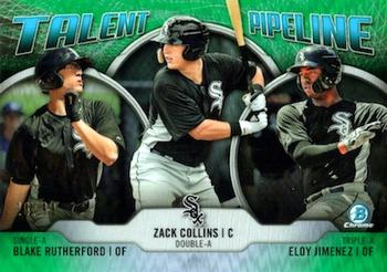 2019 Bowman - Talent Pipeline Green Refractors #TP-CWS Zack Collins / Eloy Jimenez / Blake Rutherford Front