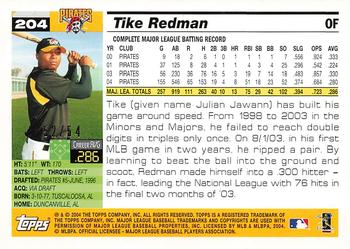 2005 Topps - Black #204 Tike Redman Back