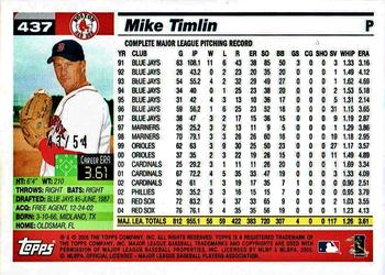 2005 Topps - Black #437 Mike Timlin Back