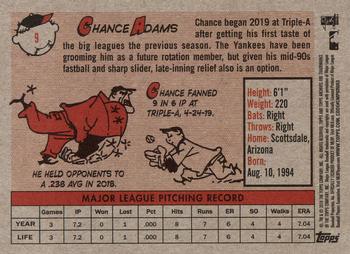 2019 Topps Archives #9 Chance Adams Back