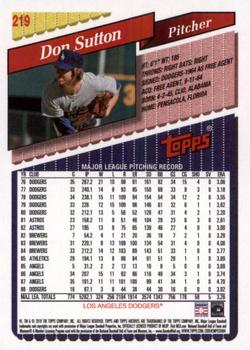 2019 Topps Archives #219 Don Sutton Back