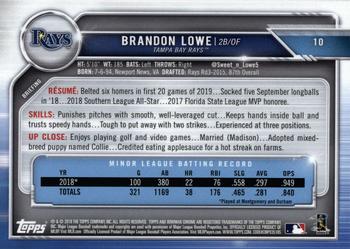 2019 Bowman Chrome #10 Brandon Lowe Back