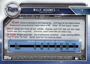 2019 Bowman Chrome #79 Willy Adames Back