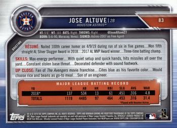 2019 Bowman Chrome #83 Jose Altuve Back