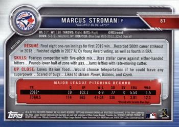 2019 Bowman Chrome #87 Marcus Stroman Back