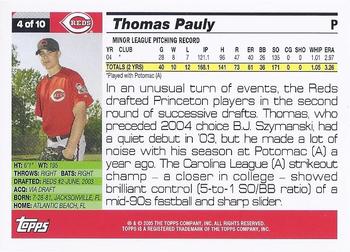 2005 Topps - First Year Player #4 Thomas Pauly Back