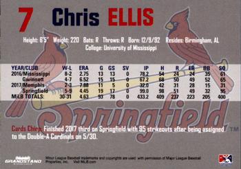 2018 Grandstand Springfield Cardinals #NNO Chris Ellis Back
