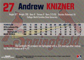 2018 Grandstand Springfield Cardinals #NNO Andrew Knizner Back