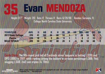 2018 Grandstand Springfield Cardinals #NNO Evan Mendoza Back