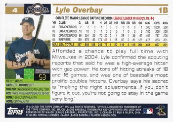 2005 Topps - Gold #4 Lyle Overbay Back