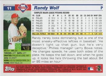 2005 Topps - Gold #11 Randy Wolf Back