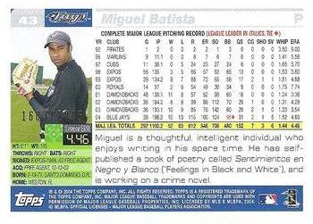 2005 Topps - Gold #43 Miguel Batista Back