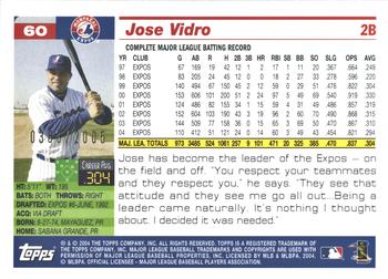 2005 Topps - Gold #60 Jose Vidro Back