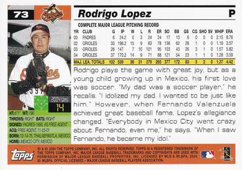 2005 Topps - Gold #73 Rodrigo Lopez Back