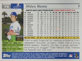 2005 Topps - Gold #78 Hideo Nomo Back