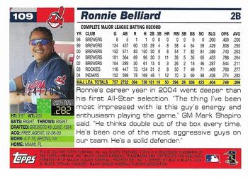 2005 Topps - Gold #109 Ronnie Belliard Back