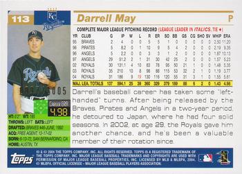 2005 Topps - Gold #113 Darrell May Back