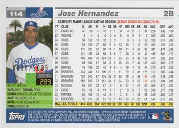 2005 Topps - Gold #114 Jose Hernandez Back