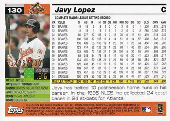 2005 Topps - Gold #130 Javy Lopez Back