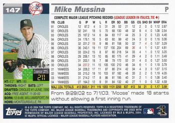 2005 Topps - Gold #147 Mike Mussina Back