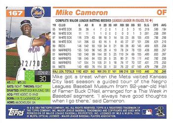 2005 Topps - Gold #167 Mike Cameron Back