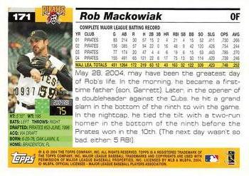 2005 Topps - Gold #171 Rob Mackowiak Back