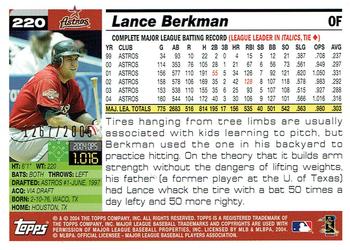 2005 Topps - Gold #220 Lance Berkman Back