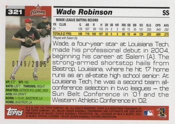 2005 Topps - Gold #321 Wade Robinson Back