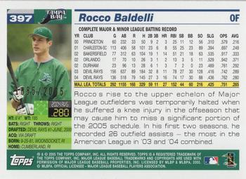 2005 Topps - Gold #397 Rocco Baldelli Back