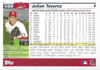 2005 Topps - Gold #458 Julian Tavarez Back