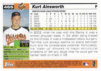 2005 Topps - Gold #465 Kurt Ainsworth Back