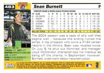 2005 Topps - Gold #483 Sean Burnett Back