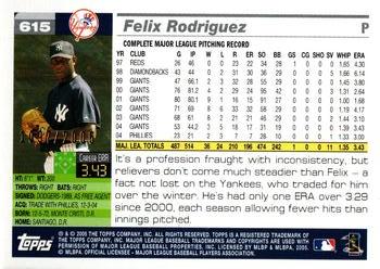 2005 Topps - Gold #615 Felix Rodriguez Back