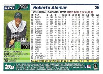 2005 Topps - Gold #626 Roberto Alomar Back