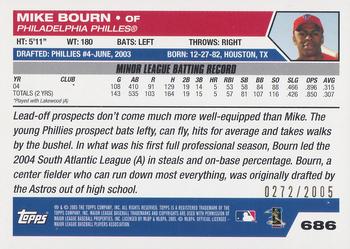 2005 Topps - Gold #686 Mike Bourn Back