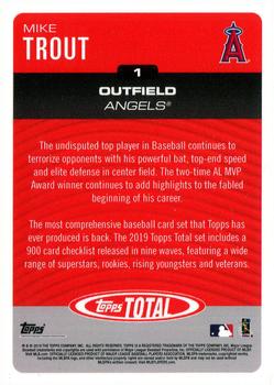 2019 Topps Total #1 Mike Trout Back