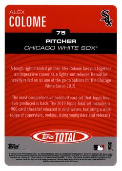 2019 Topps Total #75 Alex Colome Back