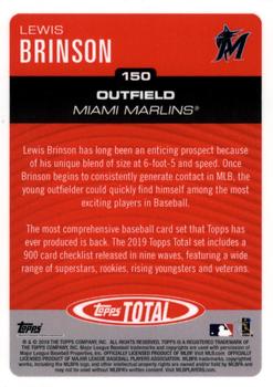 2019 Topps Total #150 Lewis Brinson Back