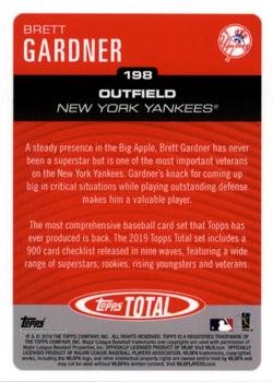 2019 Topps Total #198 Brett Gardner Back